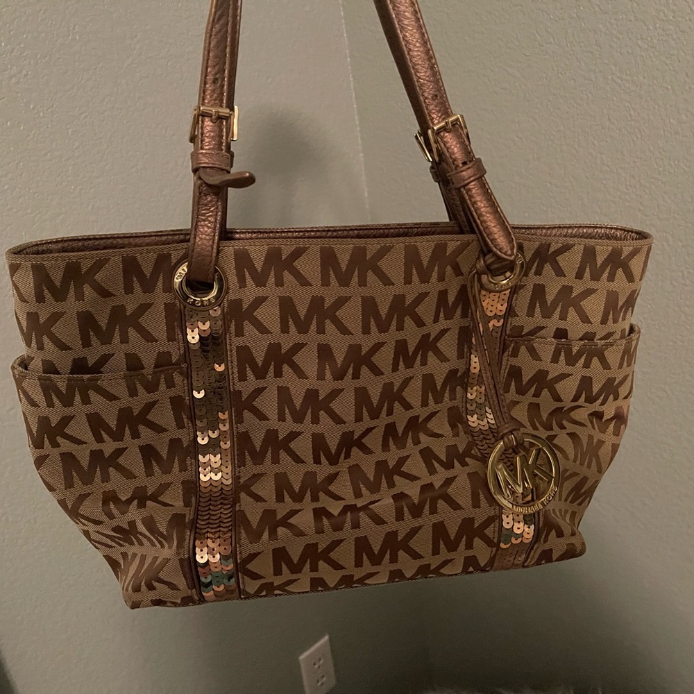 Michael Kors sequined canvas tote